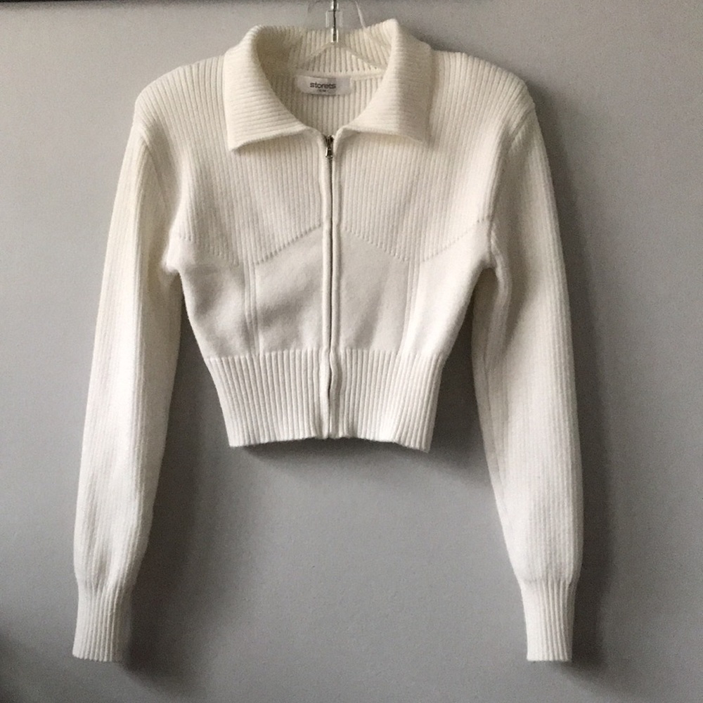 Storets Paisley cropped zip-up cardigan S/M